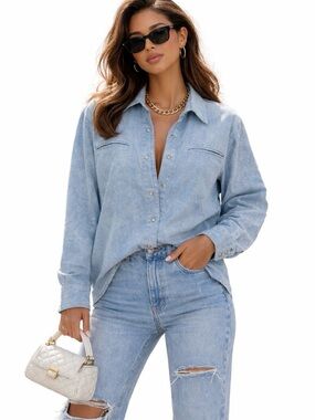 Columbia X.CO Ice Blue Pearlized Snap Front Shirt Sueded Western Outdoors M